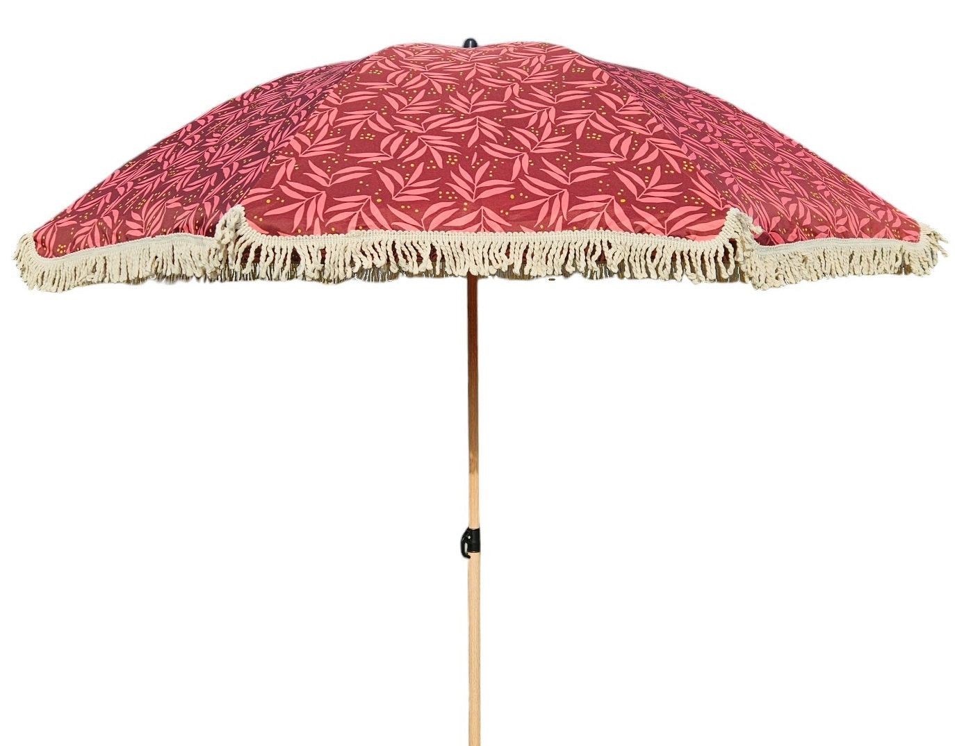 Sonnenschirm Strandschirm Schirm UV Schutz mit Tasche Fransen Rot Ø 170 cm