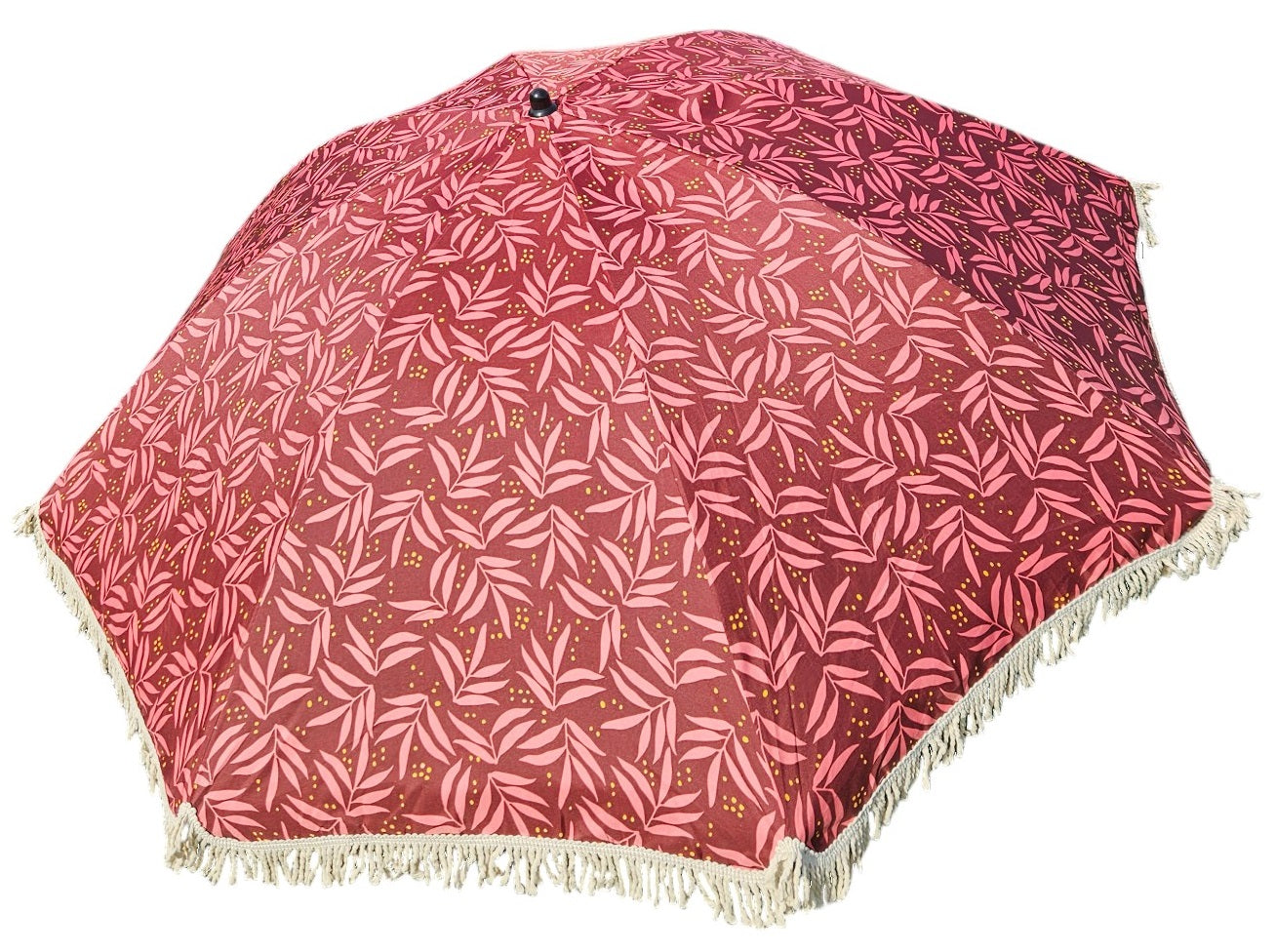 Sonnenschirm Strandschirm Schirm UV Schutz mit Tasche Fransen Rot Ø 170 cm