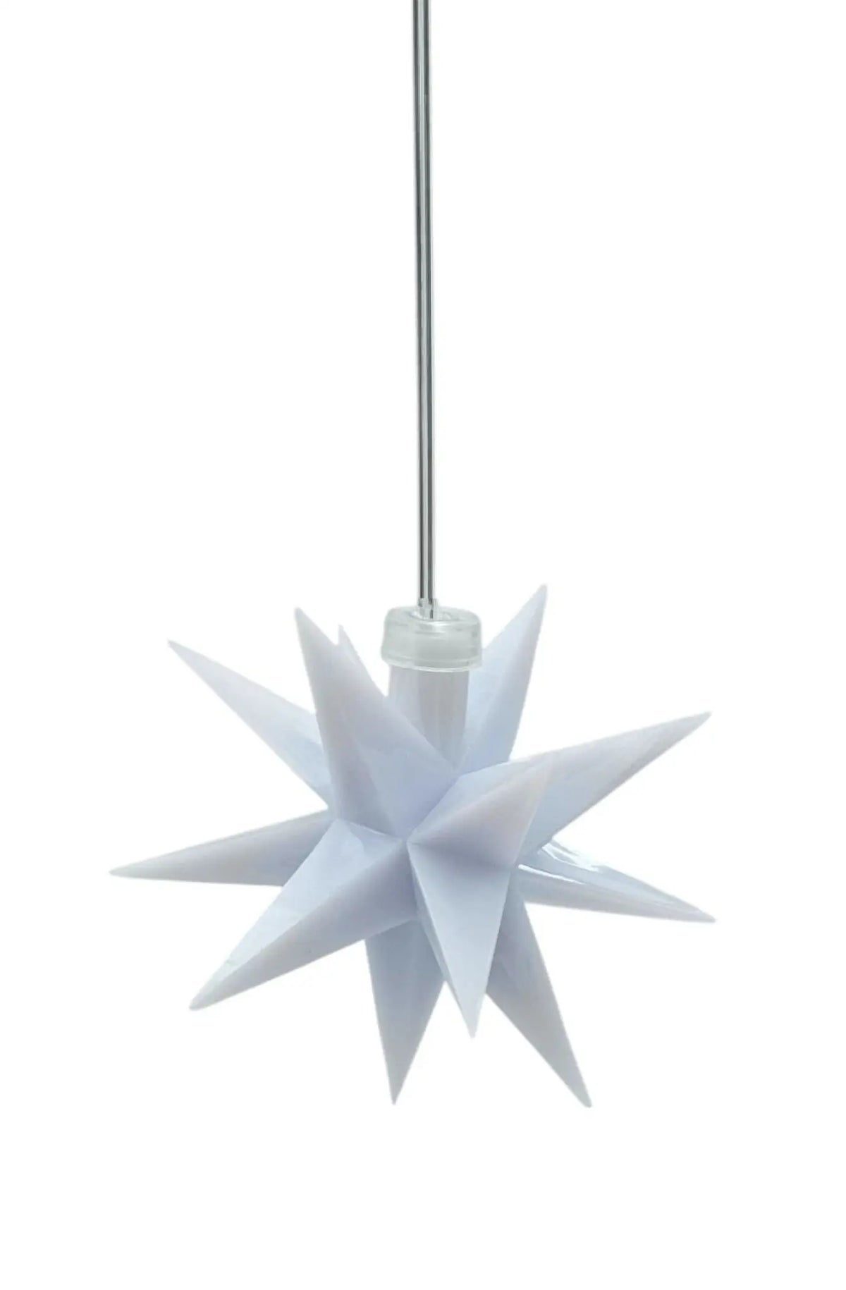 Stern 3D Weihnachtsbeleuchtung Beleuchtung Rot weiß LED Batterie Timer 8 cm - Weiß - Weihnachtsstern LED