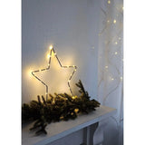 Stern LED warmweiß Weihnachtsstern Metall schwarz Metallstern Batterie Timer Ø 30 cm - Weihnachtsstern
