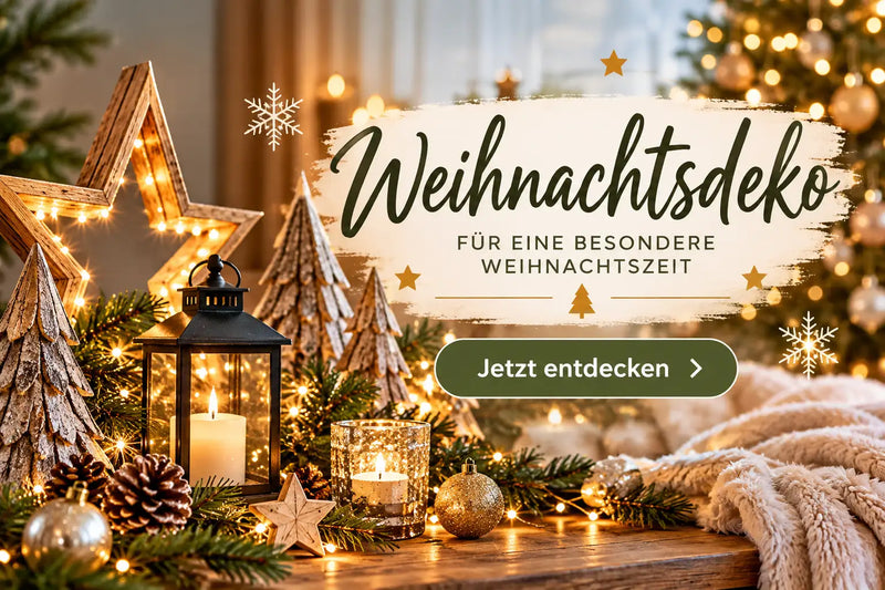 Sternförmige hölzerne Laterne mit schwarzem Metallrahmen und einer warm leuchtenden Kerze im Inneren.