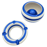 Sturmaschenbecher Mykonos M / XXL 23 cm Maritim blau weiß Aschenbecher gestreift - Aschenbecher