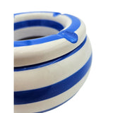 Sturmaschenbecher Mykonos M / XXL 23 cm Maritim blau weiß Aschenbecher gestreift - Aschenbecher