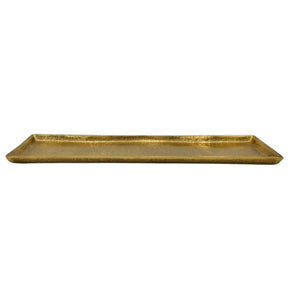 Tablett Deko Metall 44x13 cm gold Kerzentablett Dekotablett Dekoschale rechteckig - Dekotablett