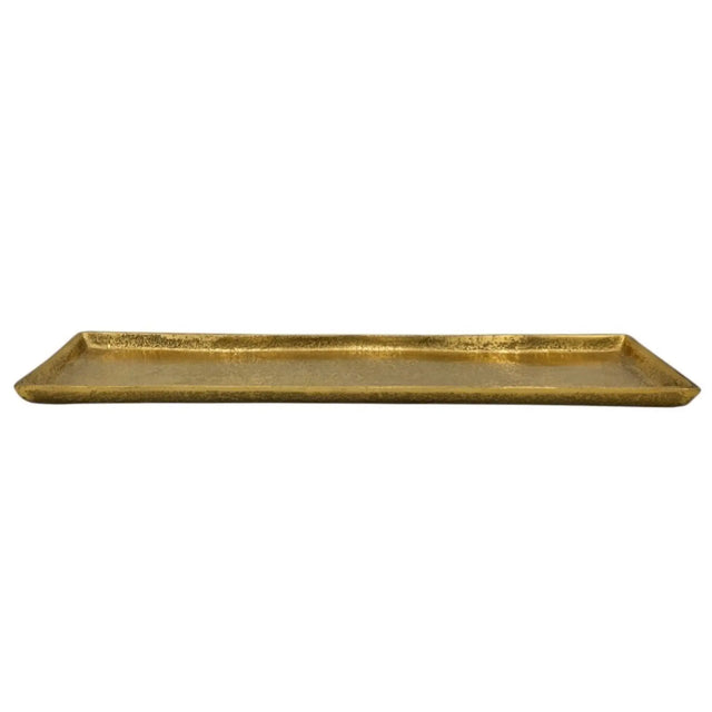 Tablett Deko Metall 44x13 cm gold Kerzentablett Dekotablett Dekoschale rechteckig - Dekotablett