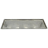 Tablett Deko Metall 44x13 cm silber Kerzentablett Dekotablett Dekoschale rechteckig - Dekotablett