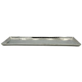 Tablett Deko Metall 44x13 cm silber Kerzentablett Dekotablett Dekoschale rechteckig - Dekotablett