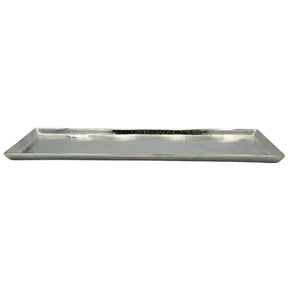 Tablett Deko Metall 44x13 cm silber Kerzentablett Dekotablett Dekoschale rechteckig - Dekotablett