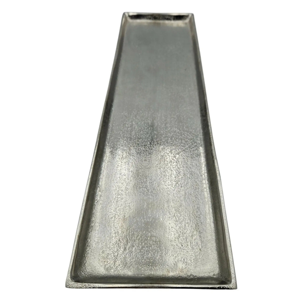 Tablett Deko Metall 44x13 cm silber Kerzentablett Dekotablett Dekoschale rechteckig - Dekotablett