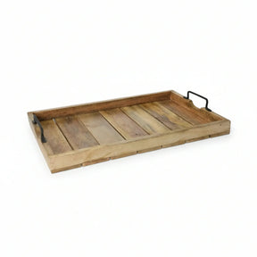 Tablett Dekotablett Holz Mango braun Deko Tischdeko Kerzentablett Holztablett Groß: 57 x 39 cm - Holztablett