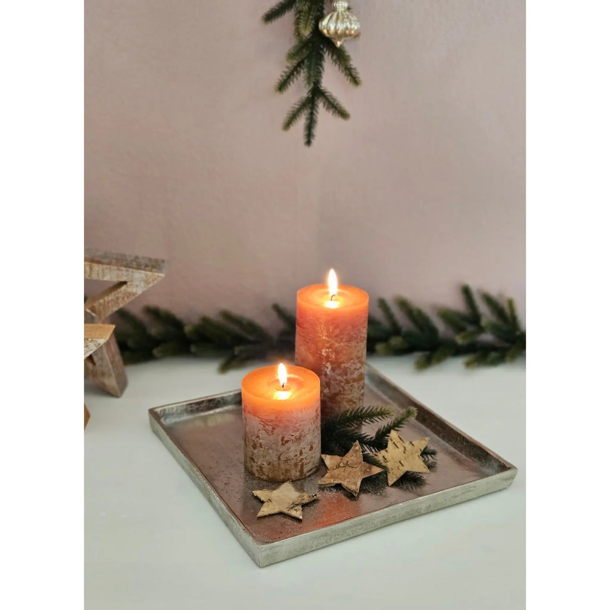 Tablett Dekoteller silber Metall massiv Tischdeko Schale Dekoschale 25 x 25 cm - Dekoteller