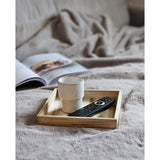 Tablett Holztablett 26x26 braun Natur Dekotablett rechteckig Kerzentablett - Dekotablett