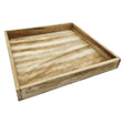 Tablett Holztablett 26x26 braun Natur Dekotablett rechteckig Kerzentablett - M 23x23x3 cm - Dekotablett