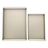 Tablett Metall 2er Set Beige Modern Serviertablett Dekotablett 38x28 u 30x20 cm Sand - Dekotablett