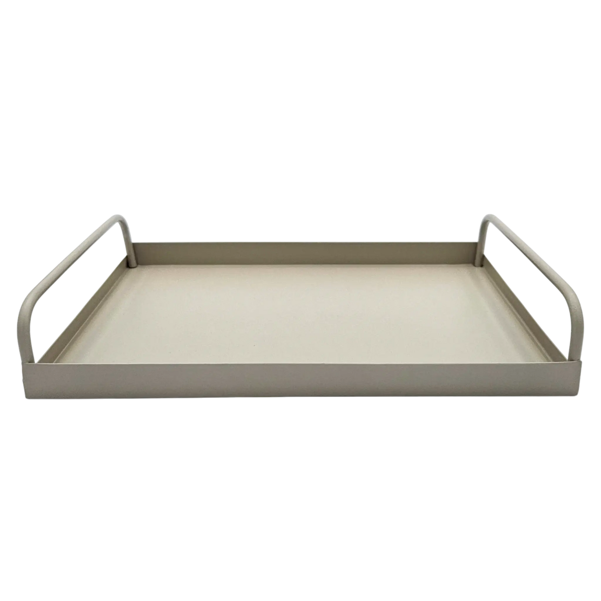 Tablett Metall 2er Set Beige Modern Serviertablett Dekotablett 38x28 u 30x20 cm Sand - Dekotablett