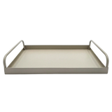 Tablett Metall 2er Set Beige Modern Serviertablett Dekotablett 38x28 u 30x20 cm Sand - Dekotablett