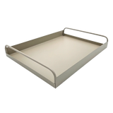 Tablett Metall 2er Set Beige Modern Serviertablett Dekotablett 38x28 u 30x20 cm Sand - Dekotablett