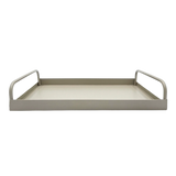 Tablett Metall 2er Set Beige Modern Serviertablett Dekotablett 38x28 u 30x20 cm Sand - Dekotablett