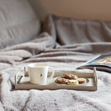Tablett Metall 2er Set Beige Modern Serviertablett Dekotablett 38x28 u 30x20 cm Sand - Dekotablett