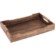 Tablett Serviertablett Holz Mango braun Holztablett Deko Dekotablett dunkelbraun - Mittel 38 x 25 cm - Serviertablett