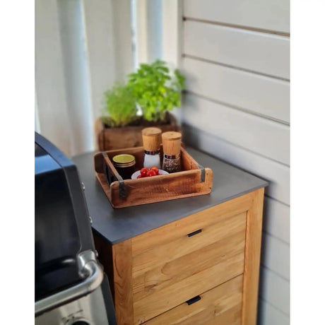 Tablett Ziegelform Kiste Holzkasten recyceltes Holz Landhaus Kasten 31x25 cm - Landhaus Tablett