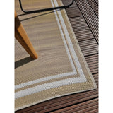 Teppich Outdoor Balkonteppich außen Balkon Terrasse beige weiß 150 x 90 cm - Balkonteppich