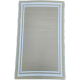 Teppich Outdoor Balkonteppich außen Balkon Terrasse beige weiß 150 x 90 cm - Balkonteppich
