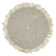 Tischset Makramee Platzset Tischdeko Untersetzer rund boho Deko creme 38 cm - Platzset