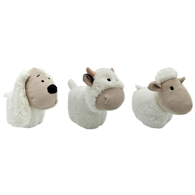 Türstopper Türsack Schaf Kuh Hund Türpuffer für Boden Stoff und Sand weiß beige - Türstopper