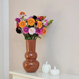 Vase Retro Zinkvase Beige Terrakotta 30x15 Blumenvase Dekovase Blumengefäß - Vase