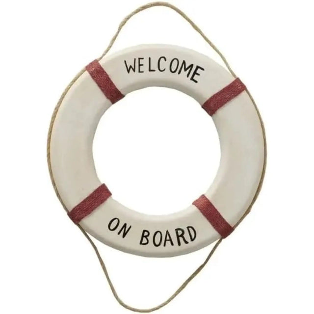 Wandbild Rettungsring Maritim rot 20 cm Holz Wanddeko Jute Deko Kü - Rettungsring Maritim