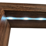 Wandregal Holzregal Dekoregal Modern mit LED 40x25 cm braun Bilderrahmen - Wandregal
