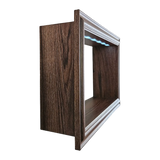 Wandregal Holzregal Dekoregal Modern mit LED 40x25 cm braun Bilderrahmen - Wandregal