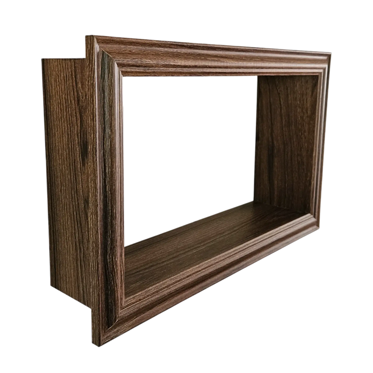 Wandregal Holzregal Dekoregal Modern mit LED 40x25 cm braun Bilderrahmen - Wandregal