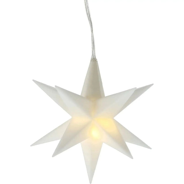 Weihnachtsstern LED Stern Deko Weihnachtsbeleuchtung Batterie Timer weiß Ø 11 cm - Weihnachtsstern LED