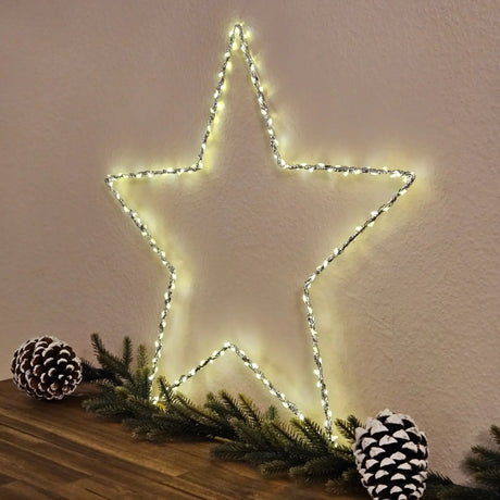 Weihnachtsstern Weihnachtsbeleuchtung XXL 50 cm 150 LED Stern Timer Batterie - Weihnachtsbeleuchtung