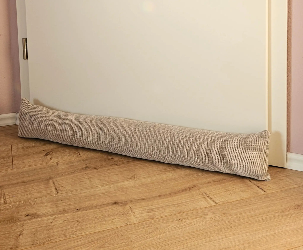 Zugluftstopper Türdichtung Türwindstopper Türen und Fenster Stoff grau creme beige 90 cm - Beige - Zugluftstopper