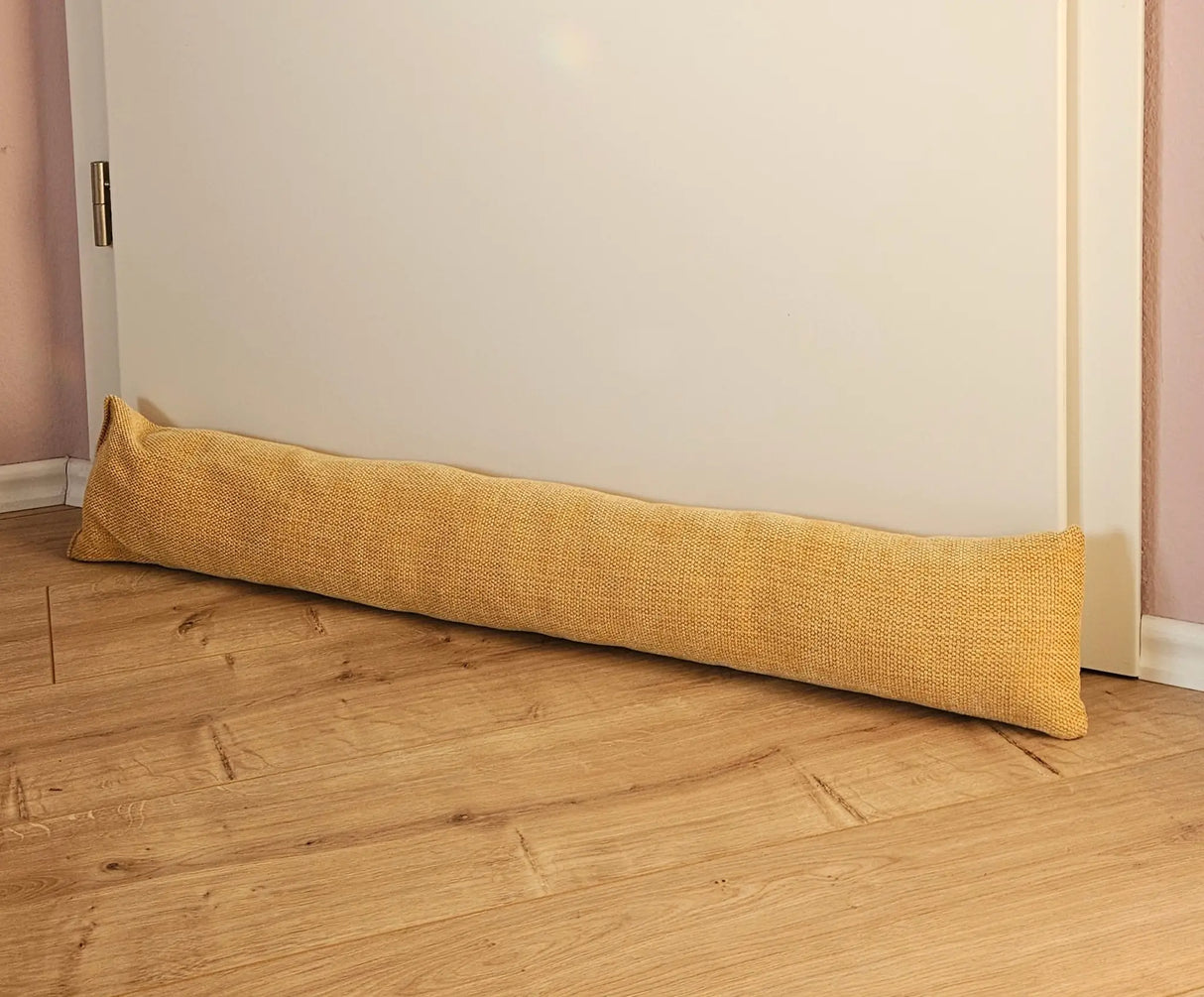 Zugluftstopper Türdichtung Türwindstopper Türen und Fenster Stoff grau creme beige 90 cm - Senf - Zugluftstopper
