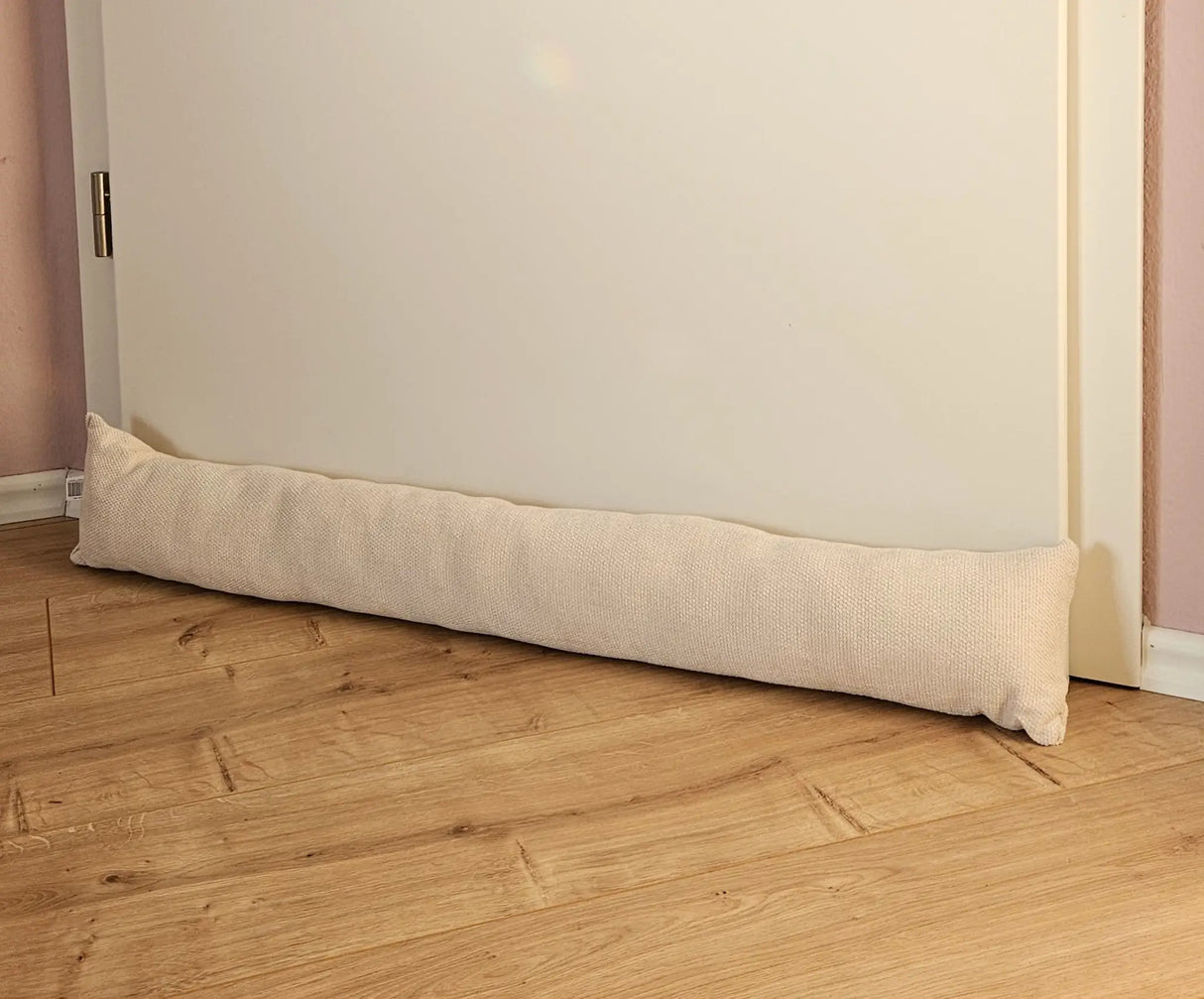 Zugluftstopper Türdichtung Türwindstopper Türen und Fenster Stoff grau creme beige 90 cm - Creme - Zugluftstopper