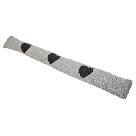 Zugluftstopper Windstopper Türdichtung Türvorleger Stern grau 90x10 cm - Hellgrau mit Herz - Zugluftstopper